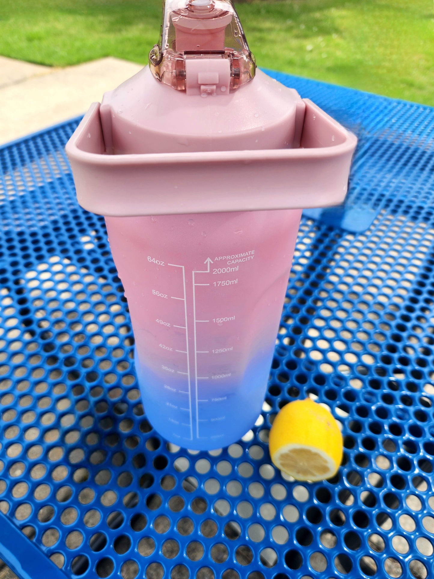 64 Oz. Encouraging Water Bottles with Straw, Lockable Lid, & Handle